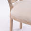 Chaise de salle à manger en bois massif de style français avec dossier en rotin et siège en lin, ensemble de 2 pour un usage quotidien élégant.