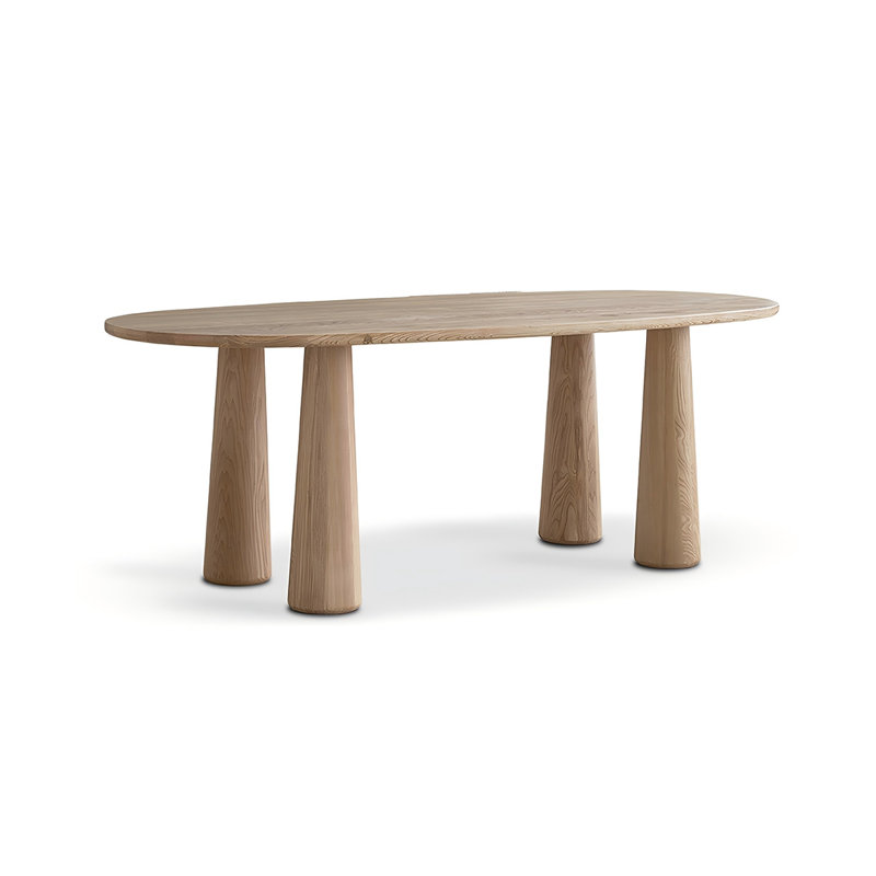 Oval Solid Wood Dining Table, 31.5" W x 78.74" L