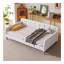 Lit de jour simple rembourré avec 4 pieds de soutien, beige