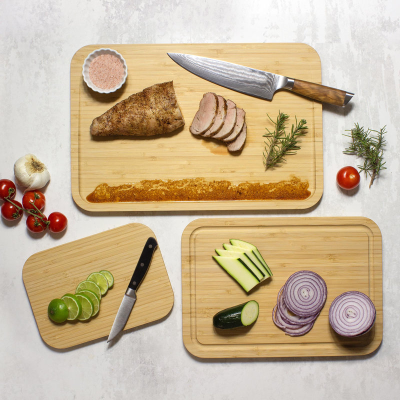 3-Piece Bamboo Cutting Board Set