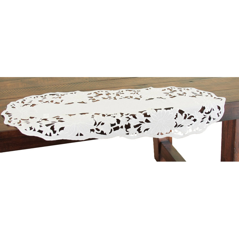 Mini chemin de table Daisy Garden Embroidered Cutwork