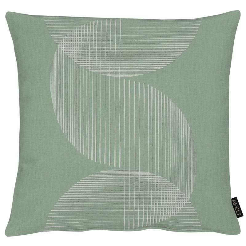 Geometric Square Cushion, 49cm H x 49cm W, Turquoise, Cushion Cover Only - No Insert