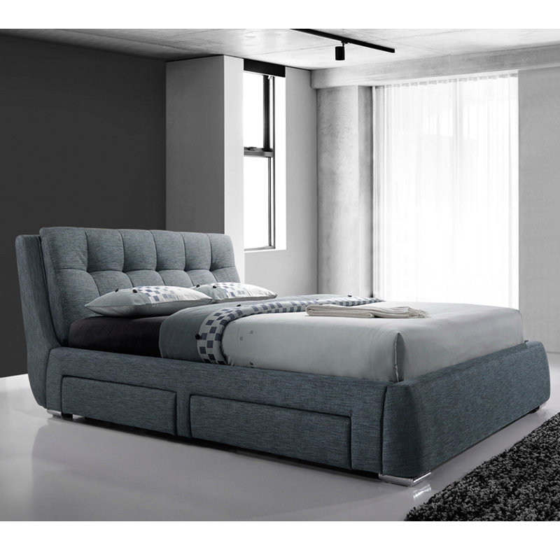 Upholstered Ottoman Storage Bed, Grey, Double (4'6)