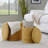 Ottoman Set In Yellow Fabric