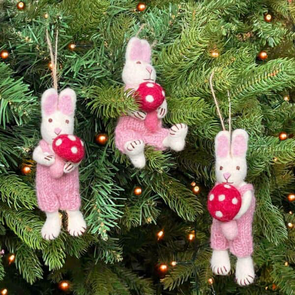 15cm Wool / Felt Animals Hanging Figurine Ornament