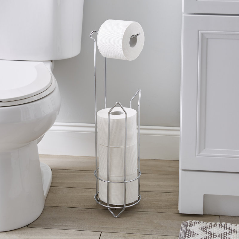 Porte-papier hygiénique sur pied Canaan, Chrome