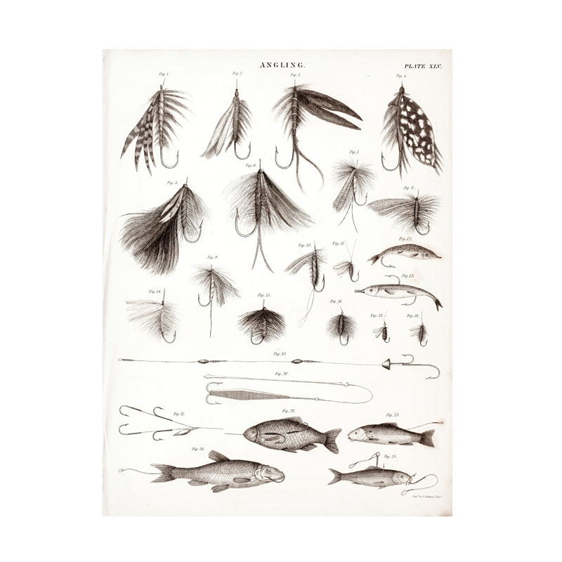 Vintage Apple Collection Fishing III Canvas Art, 35'' H x 47'' W
