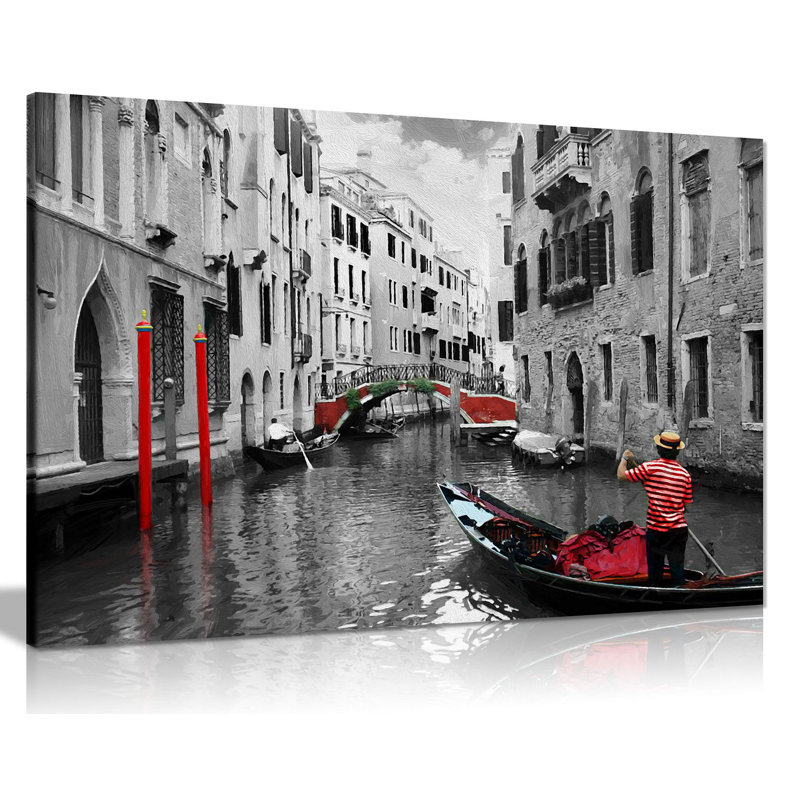 Venice Gondolas - Wrapped Canvas Print, 61cm H x 91cm W