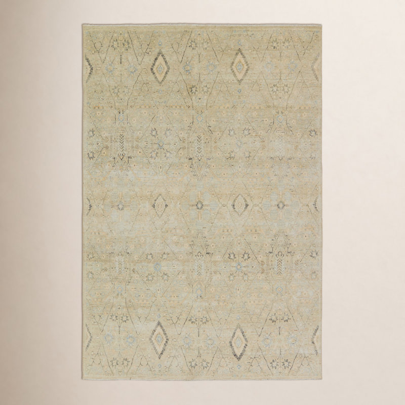 Tapis vert / bleu Maisie Medallion (6 pi x 9 pi), Rectangle 6 pi x 9 pi