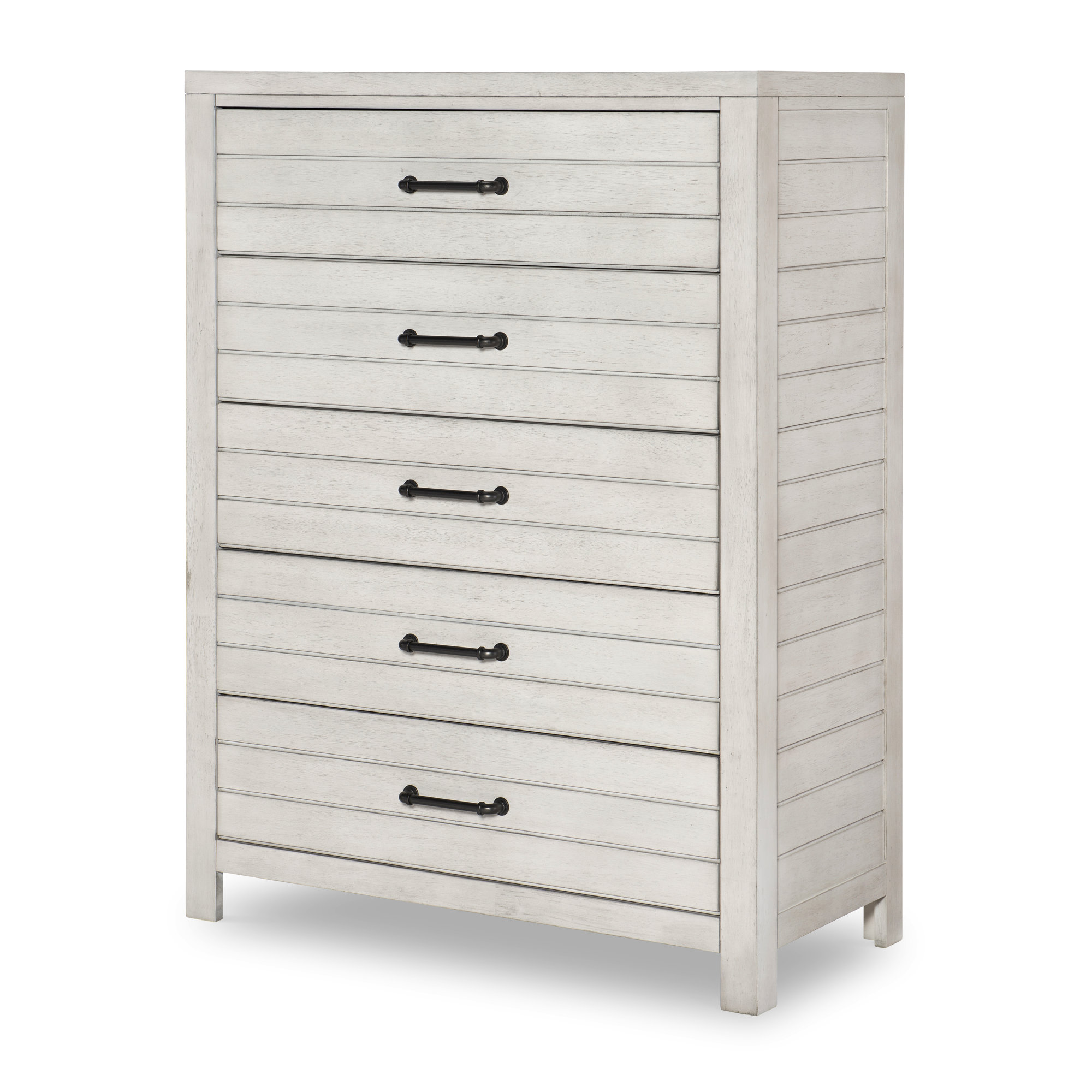 Tyson 5 Drawer 38" W Chest, Stone Path White