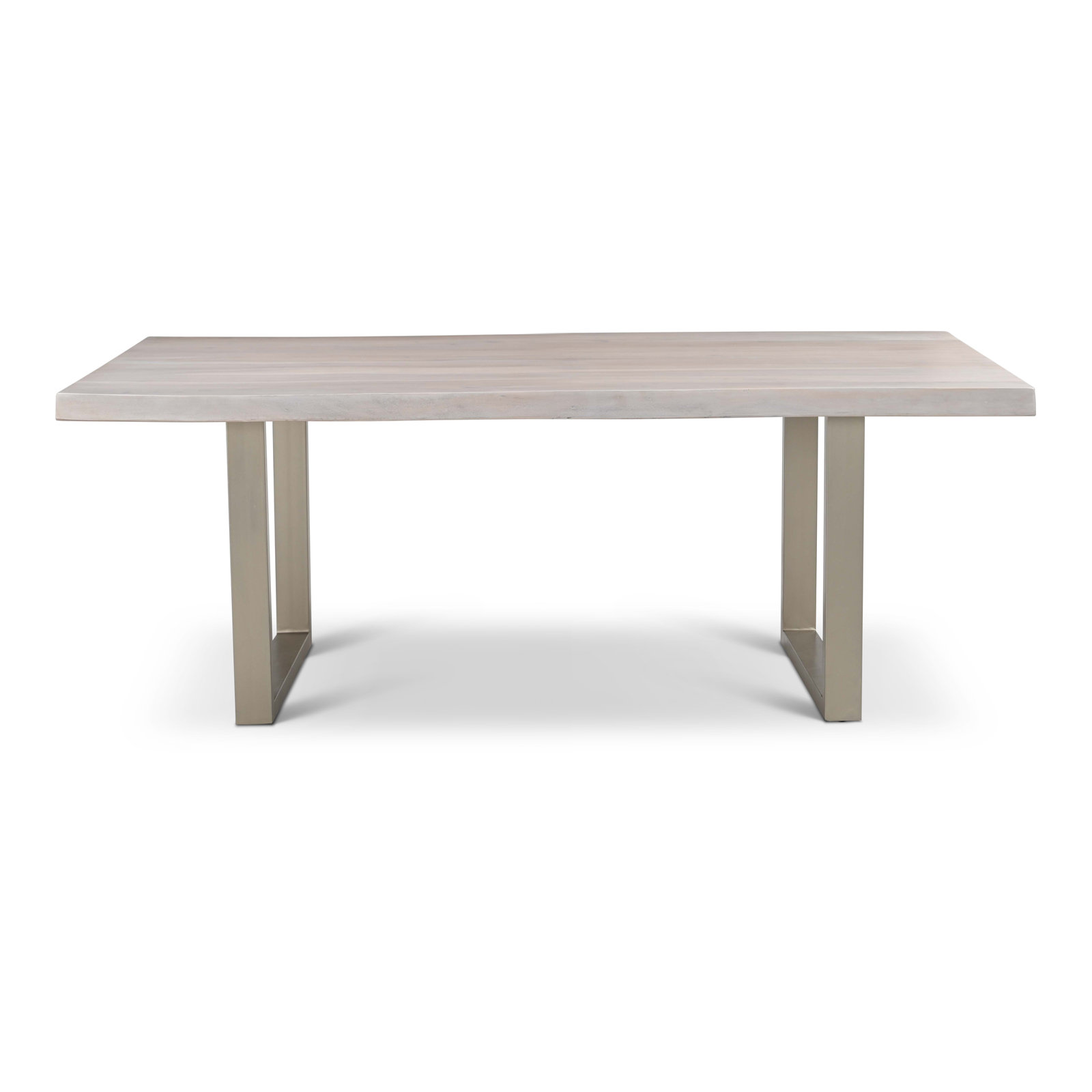 Colin Acacia Dining Table, 29.75"H x 79"L x 40"W, White Wash, Pewter