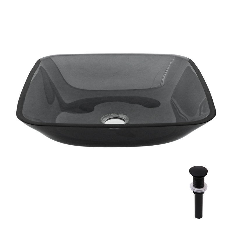 Bathroom Vessel Bathroom Sink Above Counter Grey Bowl Square Sink For Bathroom (No Faucet)