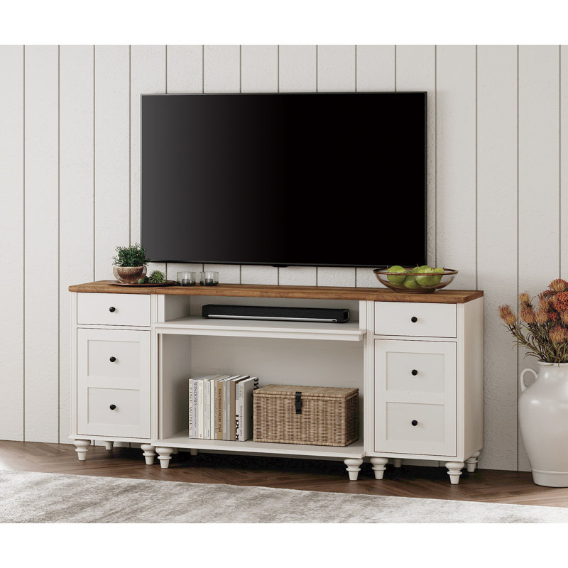 TV Stand For 75 Inch TV,  3-In-1 TV Console Table For 55/65/75 Inch TV, Entertainment Center With With Charging Station