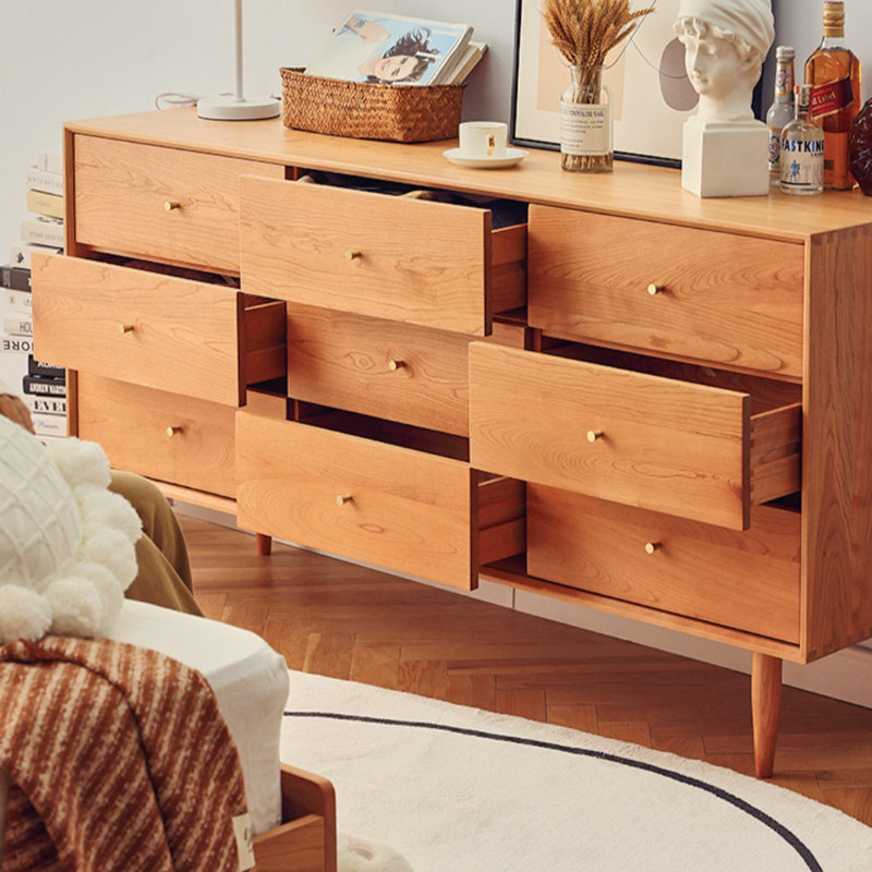 Commode d'appoint moderne en bois massif avec rangement en bois massif