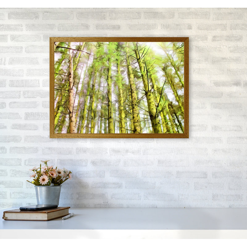 Woodland - Print on Canvas, Brown Framed, 46cm H x 63cm W x 3cm D