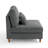 Upholstered Gray Corduroy Armless Chair with Pillow Back, Module Part For Sectional Sofa-1974785613
