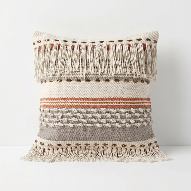 Chic Cotton Throw Pillow Cover, Polyester