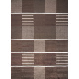 Scandinavian Hand Knotted Wool Geometric Area Rug