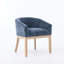 Chaises de salle à manger demi-tonneau rembourrées de style Mid-Century avec accoudoirs, chaises d'appoint de cuisine et de salle à manger en chenille de ferme, structure en bois franc, chaise 19 po seulement