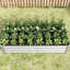 Lit à fleurs surélevé en métal argenté pour la plantation de légumes et de fleurs avec tracas - Installation de jardin rouille en plein air dans les régions montagneuses-280840459-280840457