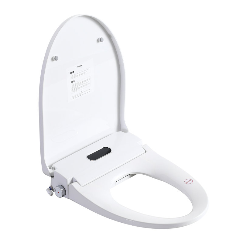Adjustable Bidet Toilet Seat With Auto Open/Close, Digital Display, And Nozzle Self - Cleaning For Bathroom Portable Smart Sensor, Multiple Wash Options, Side Knob