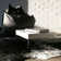 Tapis noir en cuir de vache Charline