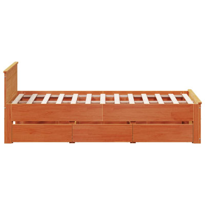 ClassicLiving Bed Frame Without Mattress With Headboard Solid Wood Pine