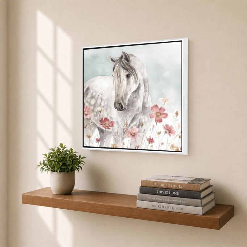 «Wild Horses I» par Lisa Audit - impression sur toile, 34" H x 34" W, White