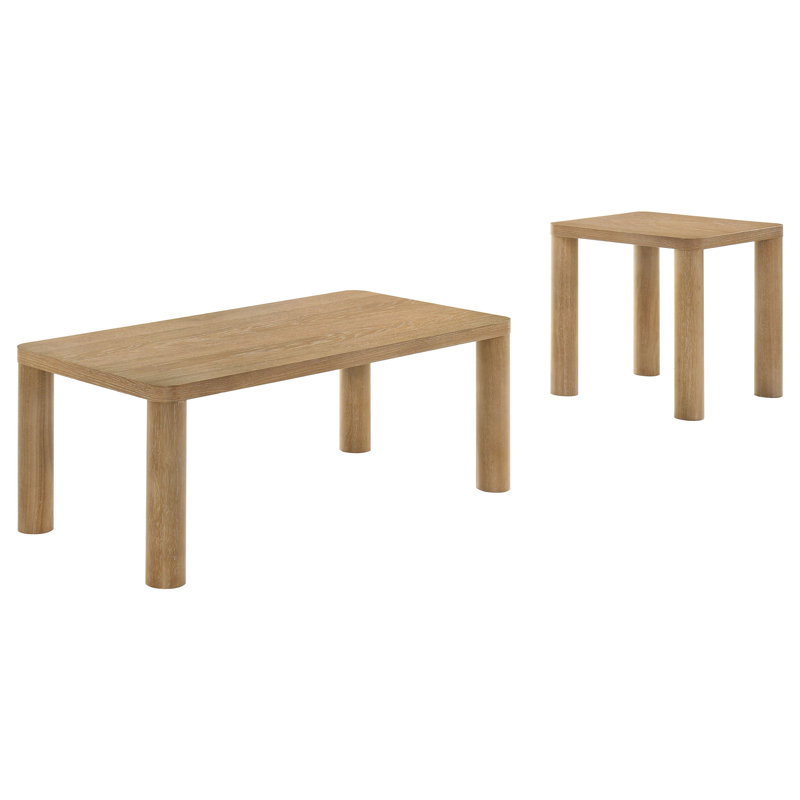 Ensemble de tables basses 2 pièces Castlewood, 2 pièces: table basse, table de bout, Bois de chêne