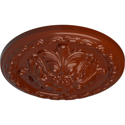 Endurathane Acanthus Ceiling Medallion, 11 3/8"OD x 2"P, Hand-Painted Firebrick Finish