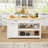 47" Sturdy Kitchen Island with Trash Can Storage, 2 Bar Stools, Power Outlet, and 2 Large Drawers-58052331