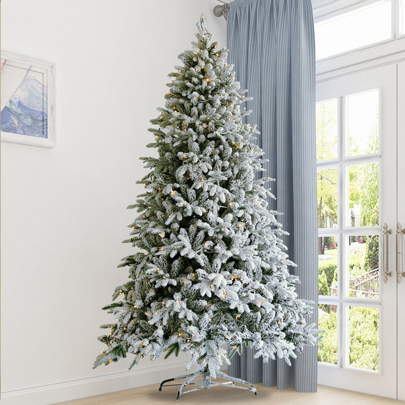 Sapin de Noël artificiel vert/blanc 7,5 '