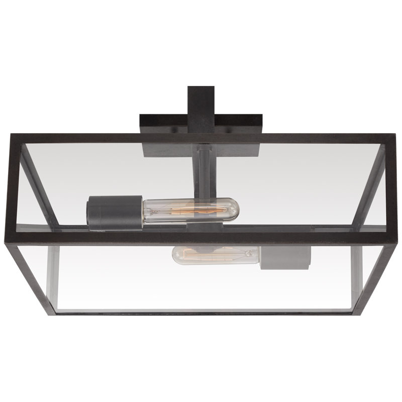 Halle 2 - Light Flush Mount, Polished Nickel, 4" H x 14" W x 14" D