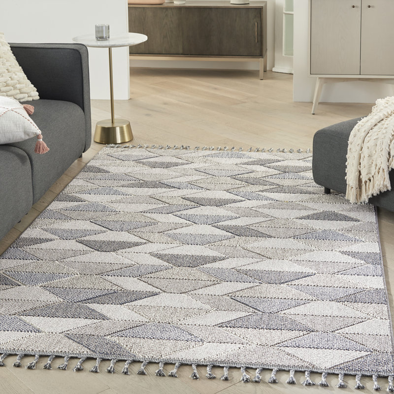 Tapis gris contemporain Mabelle, Rectangle 4 pi x 6 pi 2 po