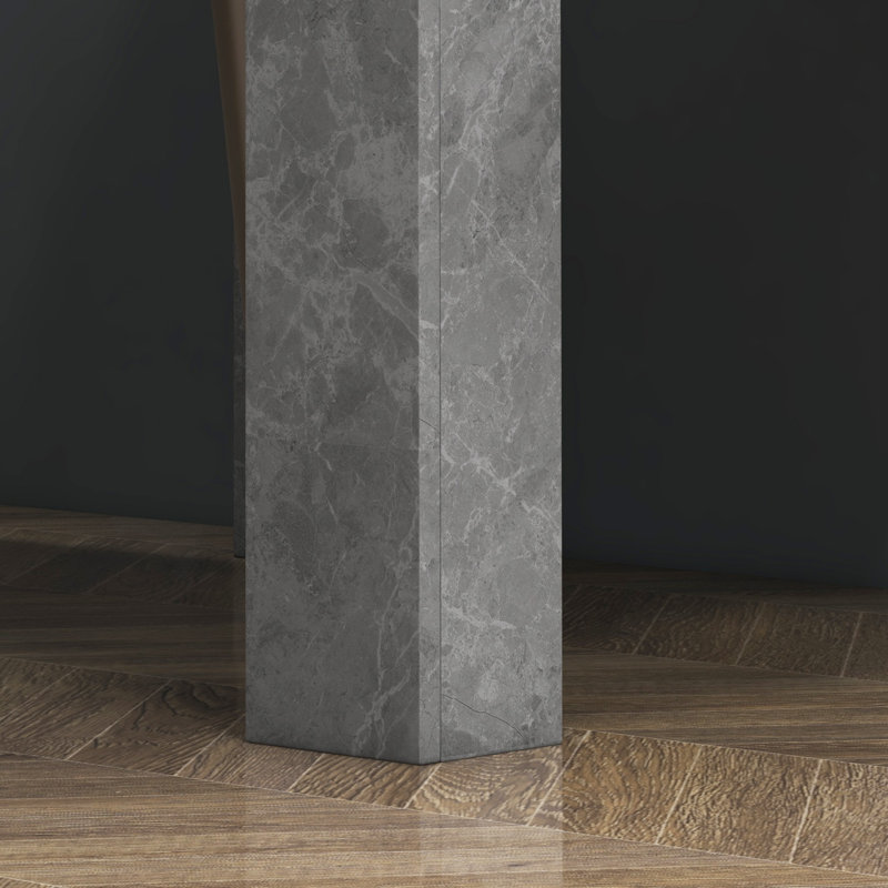 HOMCOM Square Dining Table, Kitchen Table with Faux Cement Effect
