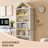 75.9" Tall Angled Arch Bookshelf, 5-Tier Geometric Large Bookcase with Storage, Modern Triangular Top with Adjustable Shelves, Wooden Cabinet with Open Display Shelves for the Living Room or Study-1067189681-1054653215