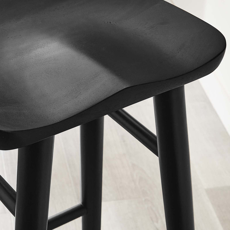 Tabouret en bois massif Modway Saville, Tabouret de bar (siège d'une hauteur de 32 po), Noir