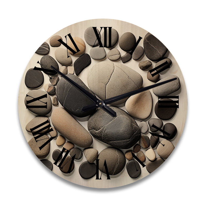 Horloge murale en bois surdimensionnée Beach, Grand