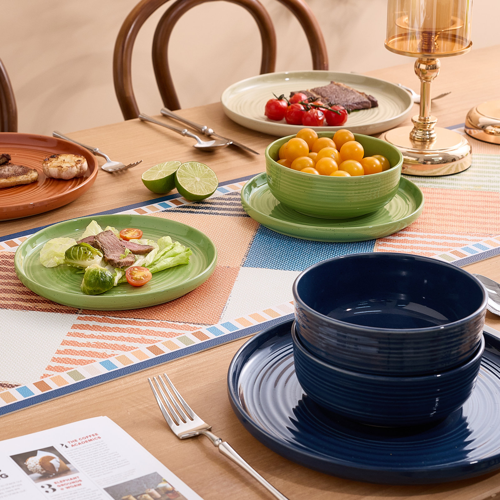 Stoneware Dinnerware Set, Earth Tone