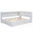 Full Size Wood Daybed With Storage Shelves, USB, LED, And Trundle-1040611969