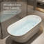 59" Acrylic Freestanding Soaking Bathtub, Ergonomic Sloped Backrest, Chrome Overflow & Pop-Up Drain, 119-Gallon Capacity