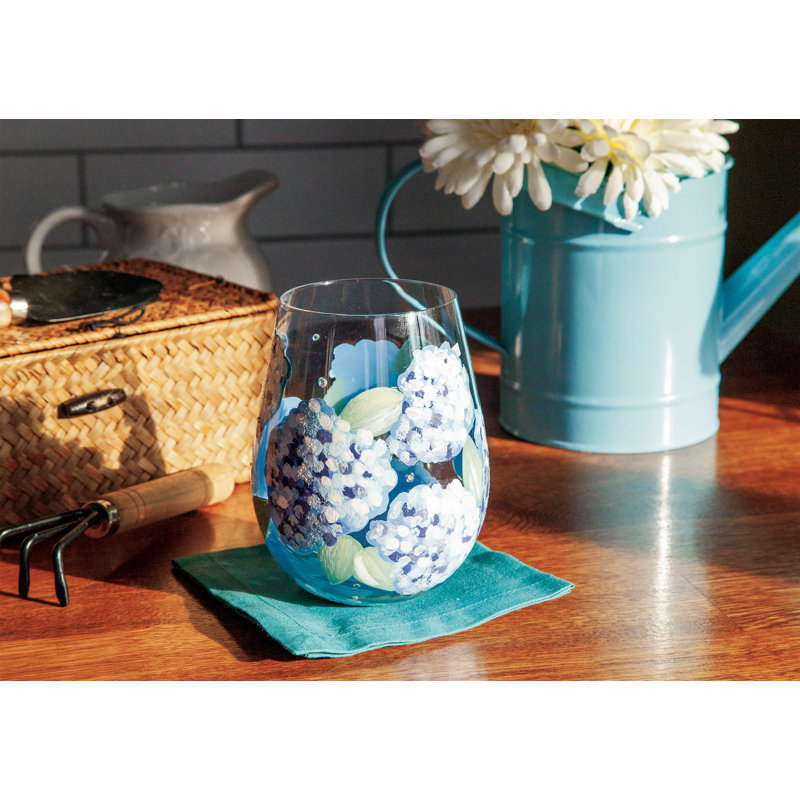 Verre à vin sans pied 20 oz. Enesco Lolita Hydrangea
