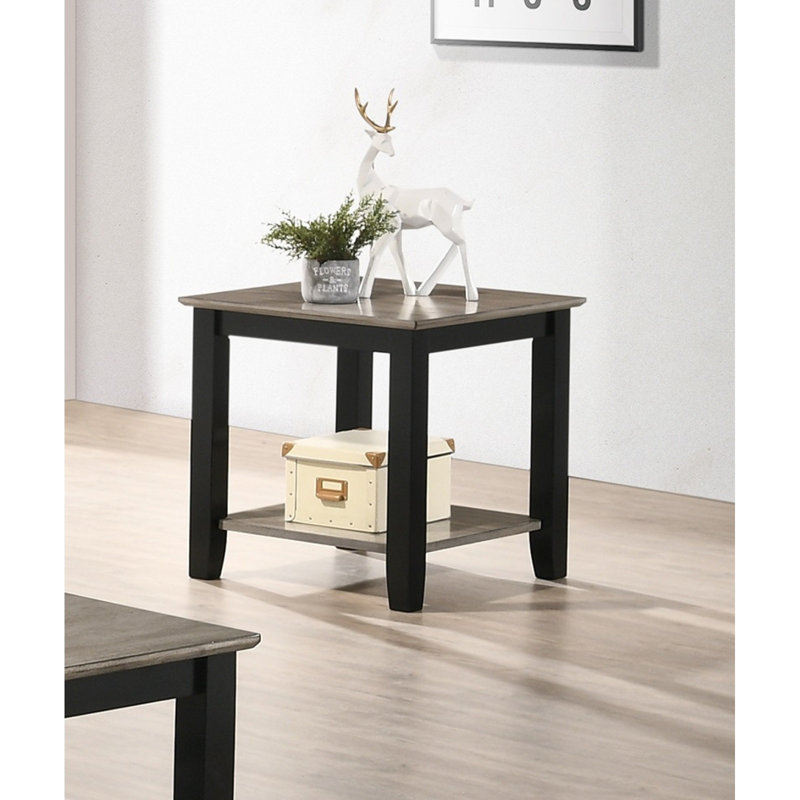 Table de bout simple en bois d'hévéa