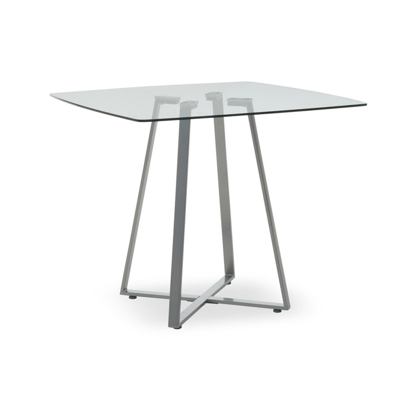 Aloysuis Glass Top Metal Base Dining Table