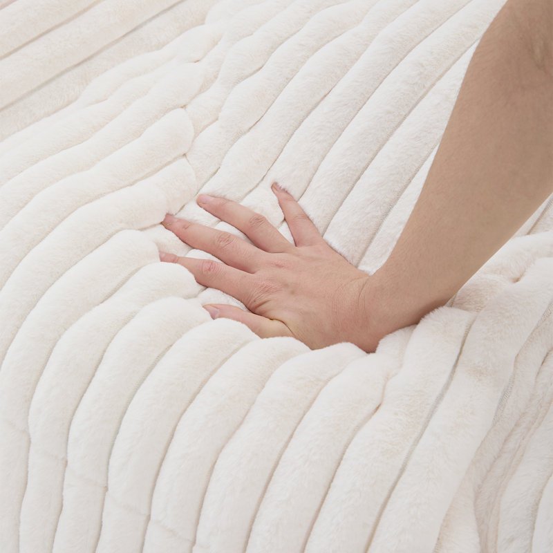 Oversized 46" Compression Corduroy Foam Bean Bag Chair, Beige