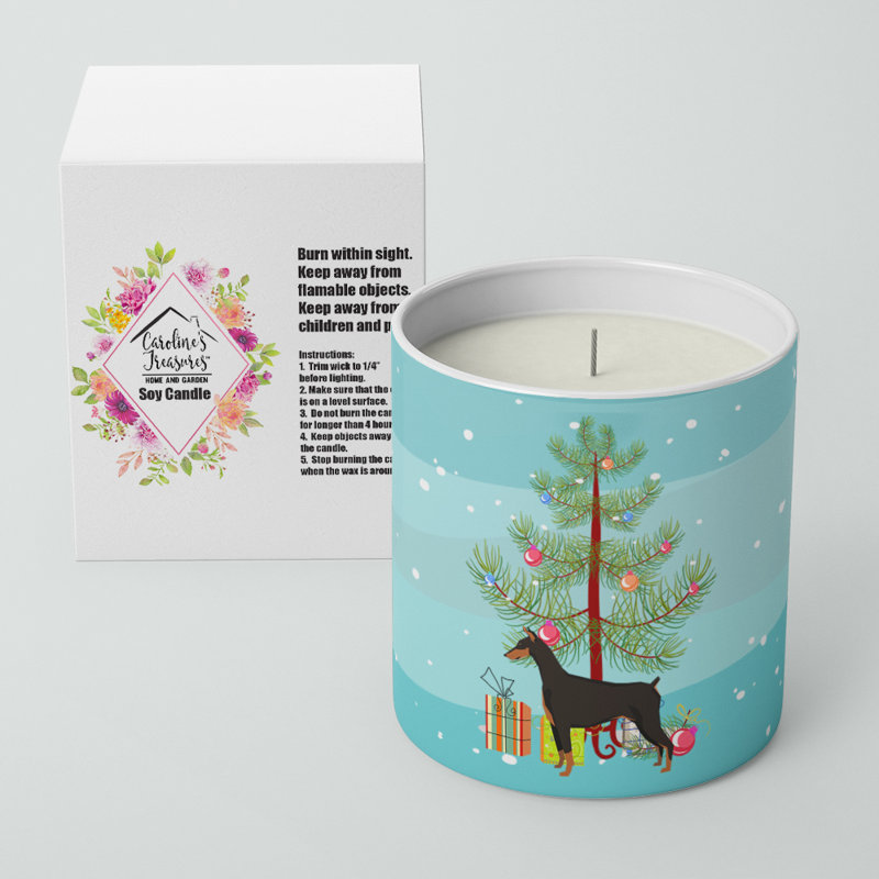 Bougie décorative 10 oz Doberman Pinscher
