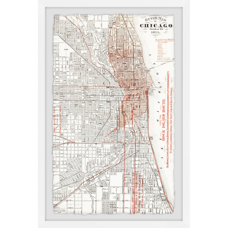 Carte de Chicago V - cadre photo, H 24 po x l 16 po x P 1,5 po