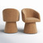 Fauteuil demi-tonneau revêtu de chenille Kyo (ensemble de 2)-100087018