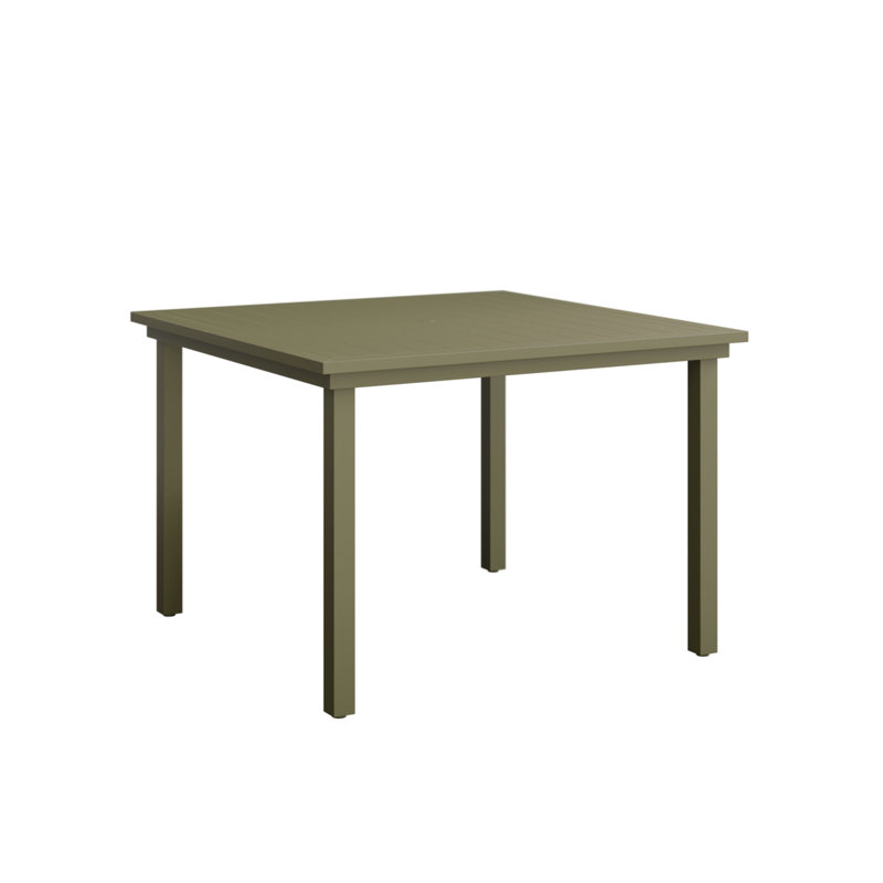 Table de salle à manger carrée en aluminium 44 po Berlin, Vert sauge