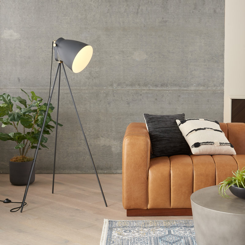 Lampe trépied 60 po Courtlan, Noir, Noir